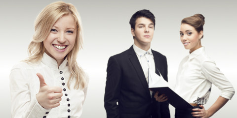 team of young successful business people