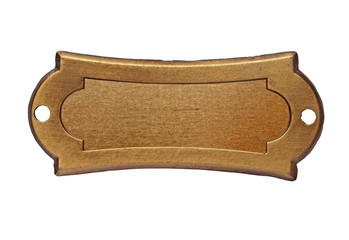 vintage brass name plate