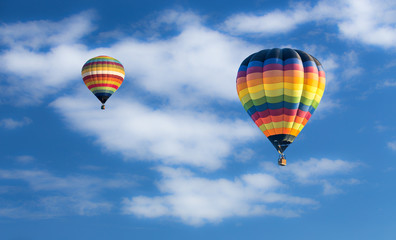 Hot air balloon over blue sky