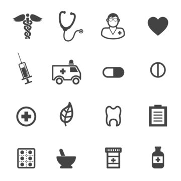 pharmacy and medical icons