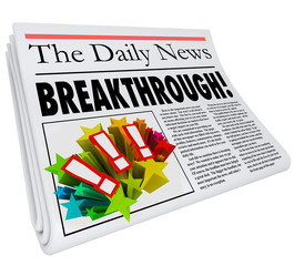 Breakthrough Newspaper Headline Big Announcement Discovery
