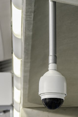 Indoor CCTV monitoring, security cameras inside room.