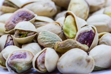 pistachio nuts on a white background