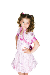 The girl in a pink dress