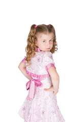 The girl in a pink dress