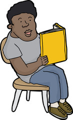 Smiling Person Reading