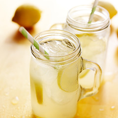 mason jars filled with homade lemonade