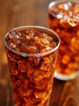 cola soft drinks with ice