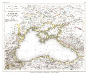 Black Sea and Crimea vintage map