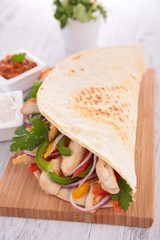 fajita, tortilla wrap