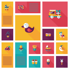 baby flat ui bakcground set