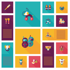 baby flat ui bakcground set