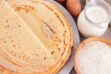 crepe and ingredients
