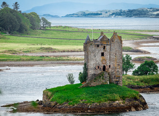 Panoramic view of Stalker Castle, Highlands, Scotland - 70286164