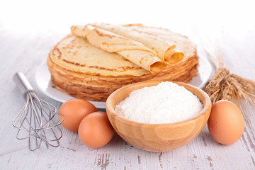 crepe and ingredients