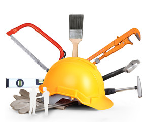 Fototapeta premium Selection of tools in the shape of a house