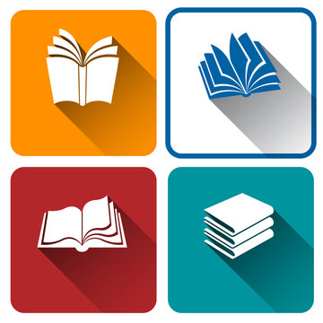 book icon on colorful background,vector illustration