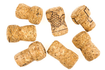 Champagne corks isolated