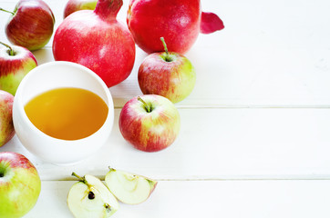 apples, honey and pomegranates, traditional food for the Jewish