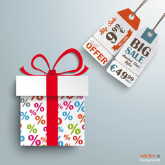 Paper Gift Percents 2 Price Sticker