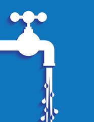 tap water and pipes in flat style