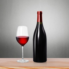 Red Wine bottle and glass
