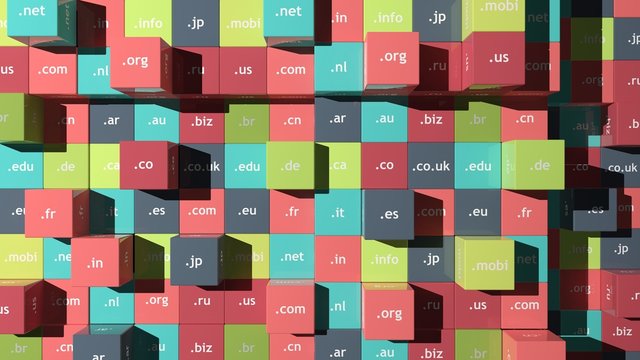 Colorful background with cubes and domain extensions