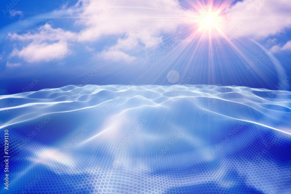 Leinwandbilder digitally generated binary code landscape