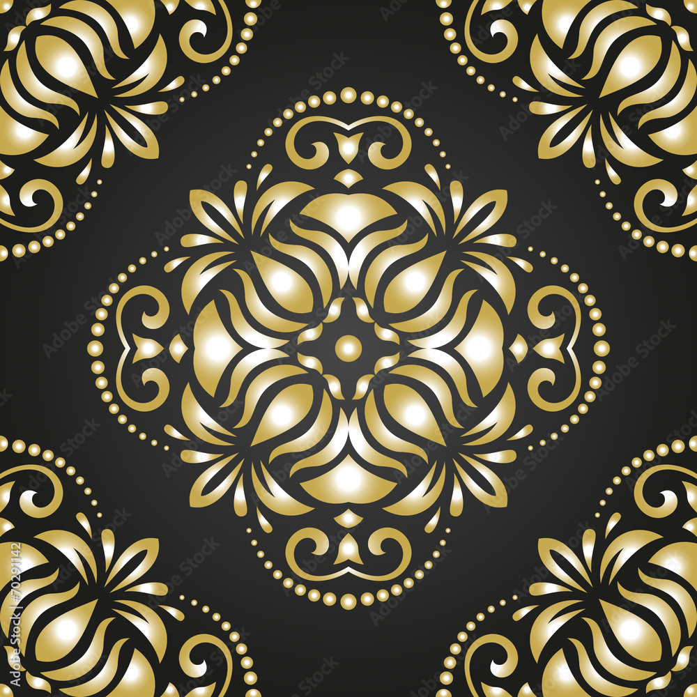 Wall mural damask seamless vector pattern. orient background