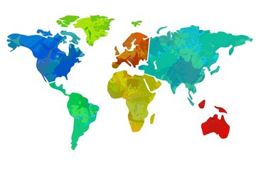 Colourful world map