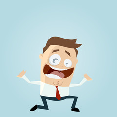business mann knie lustig