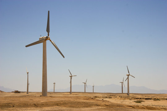 Windmills in Hurghada desert