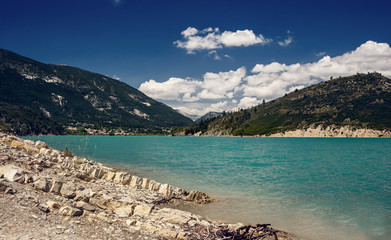 Fototapeta na wymiar Landscape with Lake of Sainte-Croix