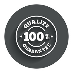 100% quality guarantee icon. Premium quality.