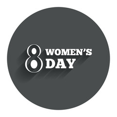 8 March Women's Day sign icon. Holiday symbol.