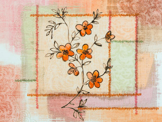 Classic wallpaper vintage flower pattern.