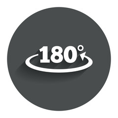 Angle 180 degrees sign icon. Geometry math symbol