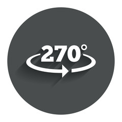 Angle 270 degrees sign icon. Geometry math symbol
