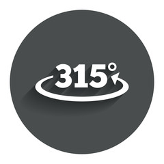 Angle 315 degrees sign icon. Geometry math symbol