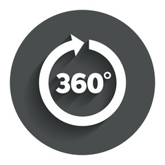 Angle 360 degrees sign icon. Geometry math symbol