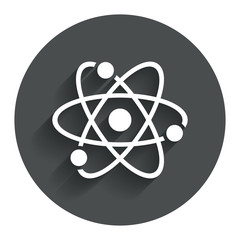 Atom sign icon. Atom part symbol.