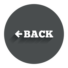 Arrow sign icon. Back button. Navigation symbol