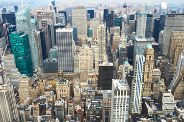 Fototapeta na wymiar Cityscape view of Manhattan from Empire State Building