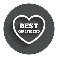 Best girlfriend sign icon. Heart love symbol.