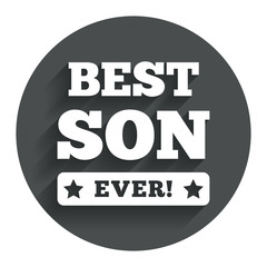 Best son ever sign icon. Award symbol.