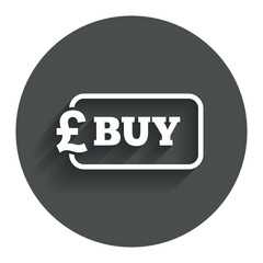 Buy sign icon. Online buying Pound button.