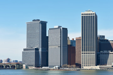Obraz premium Lower Manhattan skyline view from Brooklyn