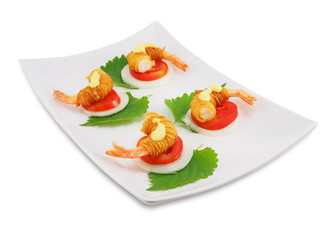 fried shrimps with chinese vermicelli and Mayonnaise