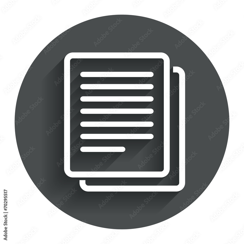 Poster copy file sign icon. duplicate document symbol.