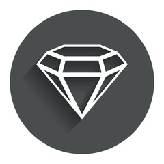 Diamond sign icon. Jewelry symbol. Gem stone.